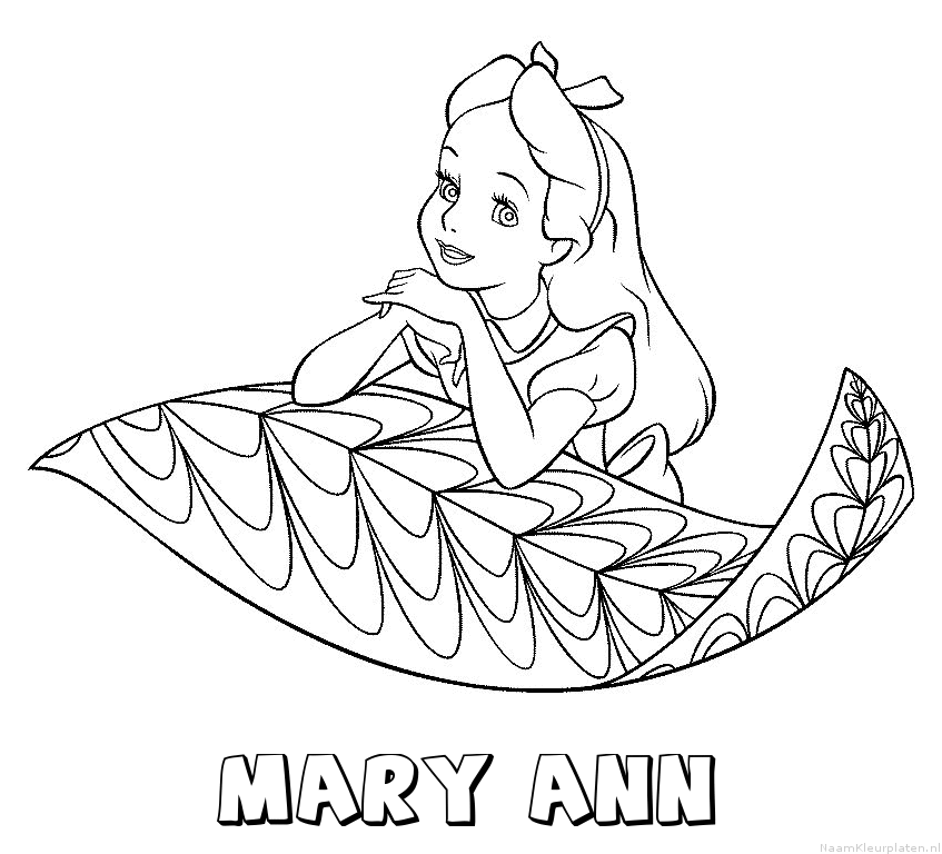 Mary ann alice in wonderland kleurplaat